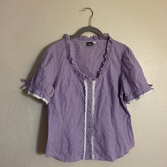 German purple ruffled top - Picture 3 of 5